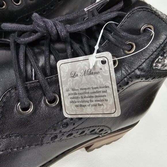 NWOB LA MILANO THOMAS GENUINE LEATHER Cap Toe Lace Up Casual Oxford Boots B51573 - Picture 14 of 15